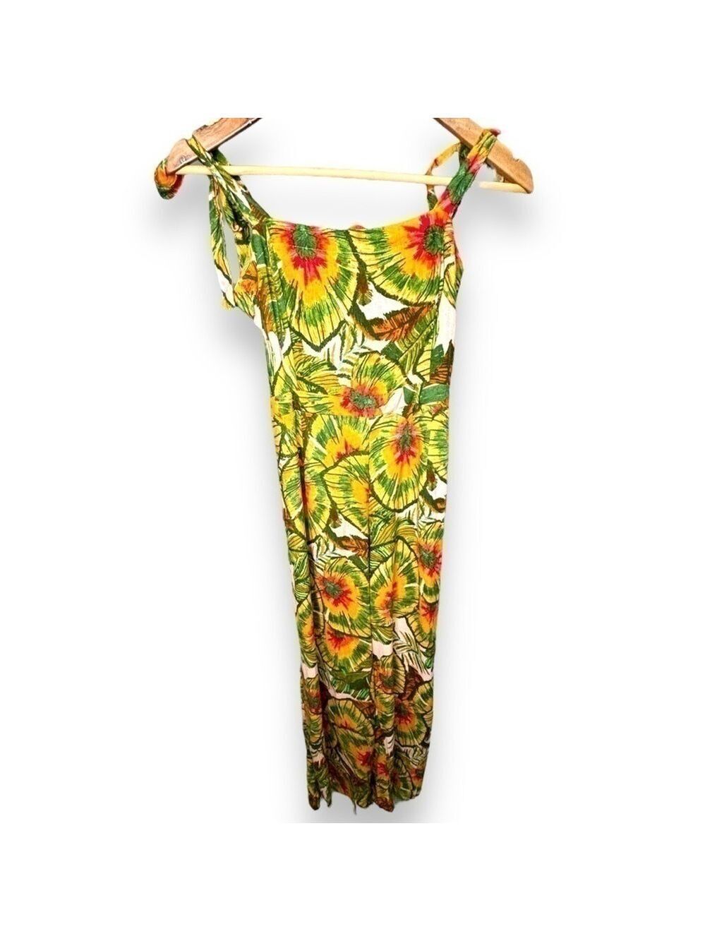 NWT Cynthia Rowley Linen Blend Tropical Artsy Summer Backless Jumpsuit - Small